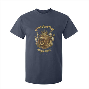 Oktoberfest Munchen Roaring Lion T Shirt For Kid Since 1810 Crown and Beer Weapon TS02 Navy Print Your Wear