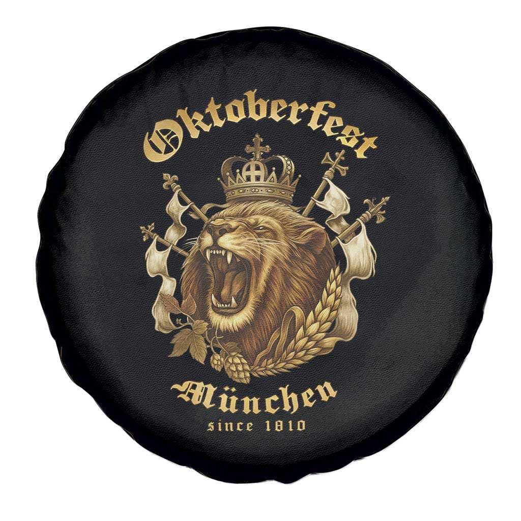 Oktoberfest Munchen Roaring Lion Spare Tire Cover Since 1810 Crown and Beer Weapon TS02 Print Your Wear