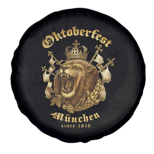 Oktoberfest Munchen Roaring Lion Spare Tire Cover Since 1810 Crown and Beer Weapon TS02 Print Your Wear