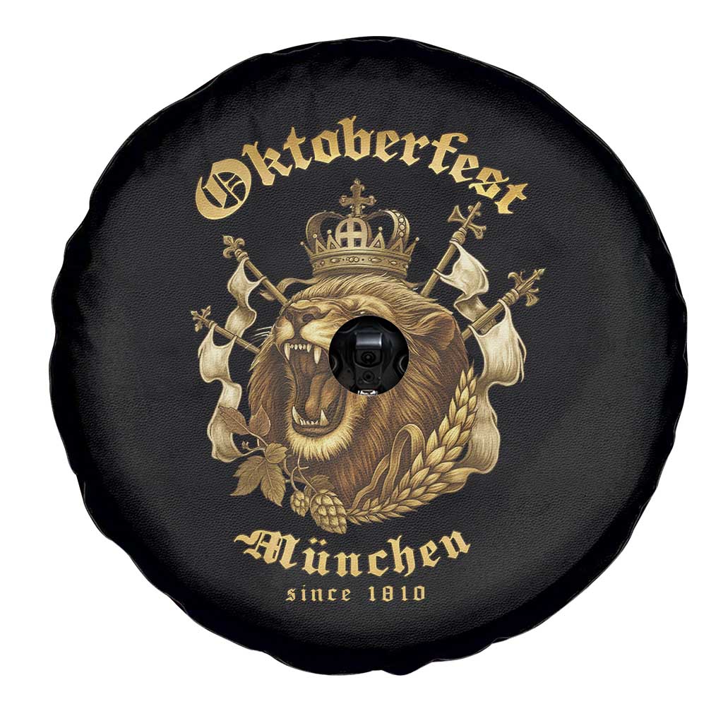 Oktoberfest Munchen Roaring Lion Spare Tire Cover Since 1810 Crown and Beer Weapon TS02 Print Your Wear