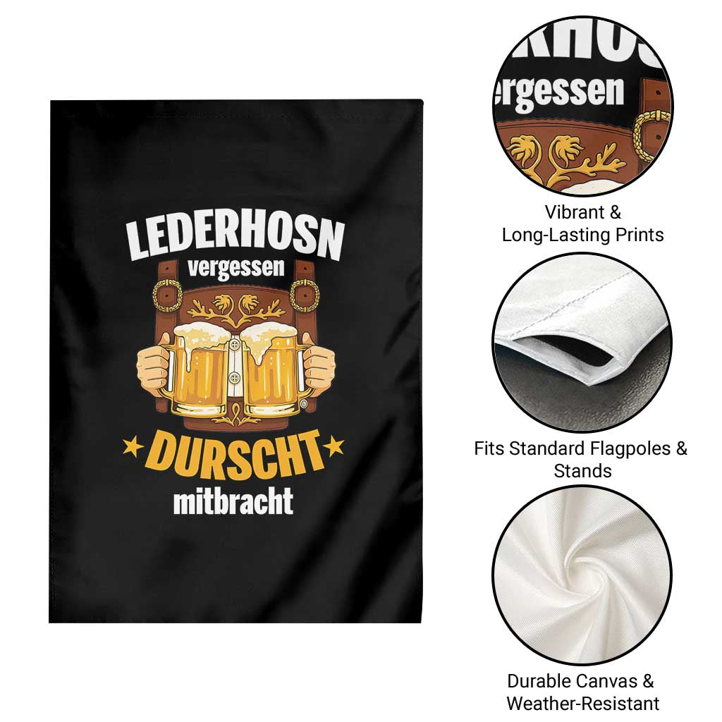 Funny Lederhosen Oktoberfest Beer Drinking Garden Flag Lederhosn Vergessen Durscht Mitbracht TS02 Print Your Wear