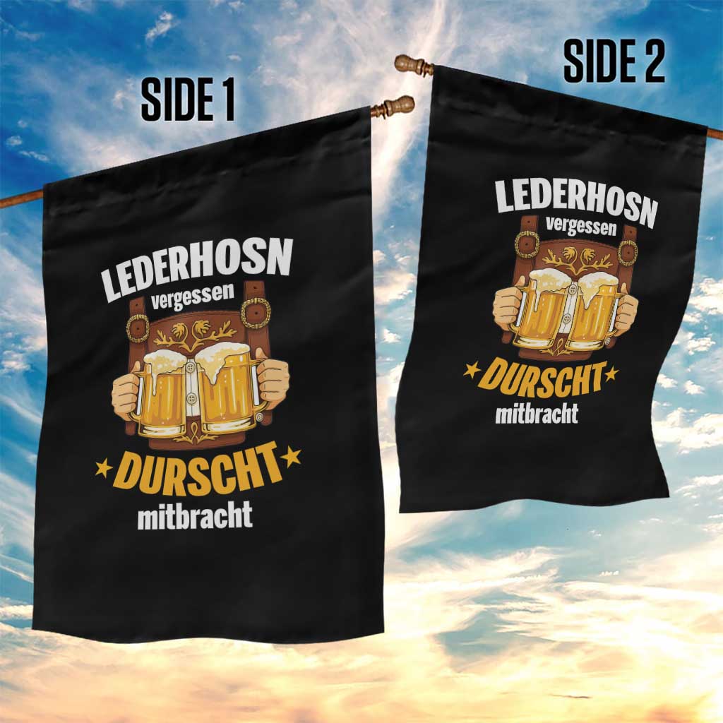 Funny Lederhosen Oktoberfest Beer Drinking Garden Flag Lederhosn Vergessen Durscht Mitbracht TS02 Print Your Wear