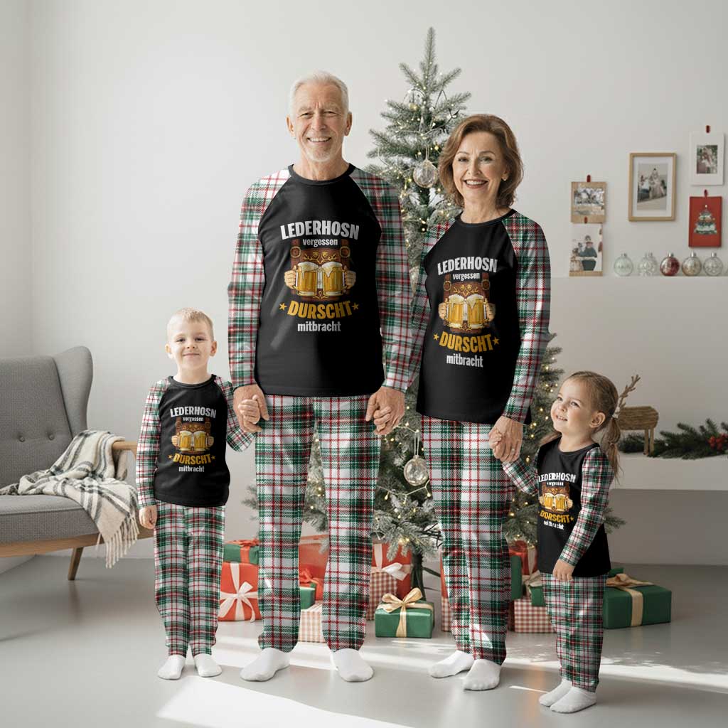 Funny Lederhosen Oktoberfest Beer Drinking Plaid Pajama Set Lederhosn Vergessen Durscht Mitbracht TS02 Christmas Plaid Print Your Wear