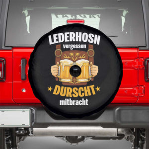 Funny Lederhosen Oktoberfest Beer Drinking Spare Tire Cover Lederhosn Vergessen Durscht Mitbracht TS02 Black Print Your Wear