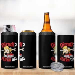 Funny Oktoberfest Dab Girl 4 in 1 Can Cooler Tumbler Dirndl I Bin Nur Zum Feiern Da Party TS02 Print Your Wear