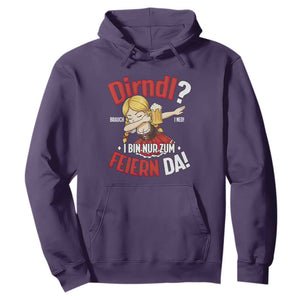 Funny Oktoberfest Dab Girl Hoodie Dirndl I Bin Nur Zum Feiern Da Party TS02 Purple Print Your Wear