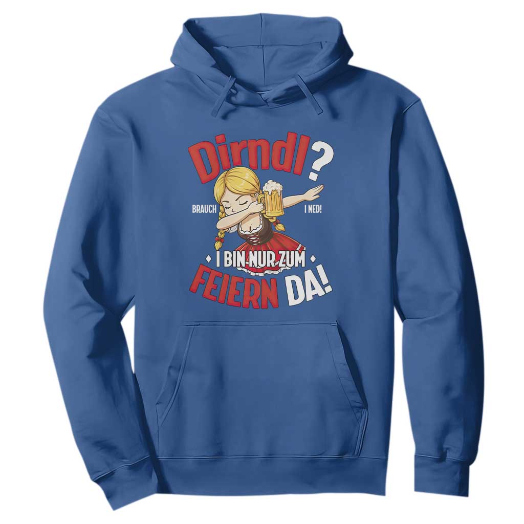 Funny Oktoberfest Dab Girl Hoodie Dirndl I Bin Nur Zum Feiern Da Party TS02 Royal Blue Print Your Wear