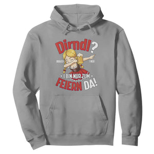 Funny Oktoberfest Dab Girl Hoodie Dirndl I Bin Nur Zum Feiern Da Party TS02 Sport Gray Print Your Wear