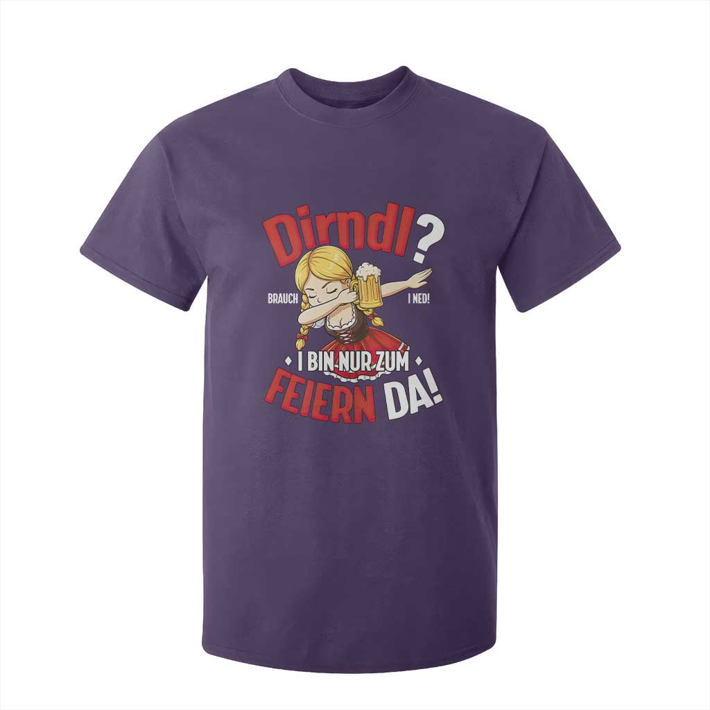 Funny Oktoberfest Dab Girl T Shirt For Kid Dirndl I Bin Nur Zum Feiern Da Party TS02 Purple Print Your Wear