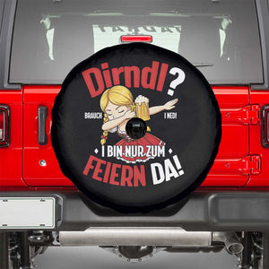 Funny Oktoberfest Dab Girl Spare Tire Cover Dirndl I Bin Nur Zum Feiern Da Party TS02 Black Print Your Wear