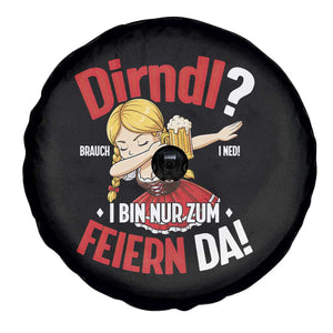 Funny Oktoberfest Dab Girl Spare Tire Cover Dirndl I Bin Nur Zum Feiern Da Party TS02 Print Your Wear
