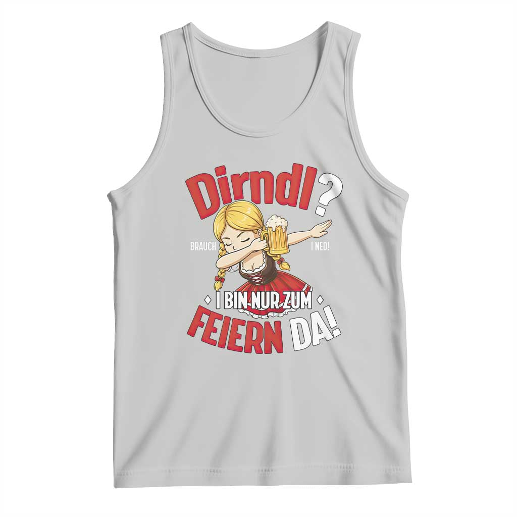 Funny Oktoberfest Dab Girl Tank Top Dirndl I Bin Nur Zum Feiern Da Party TS02 Ash Print Your Wear