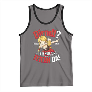 Funny Oktoberfest Dab Girl Tank Top Dirndl I Bin Nur Zum Feiern Da Party TS02 Deep Heather Black Print Your Wear