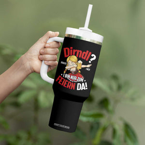 Funny Oktoberfest Dab Girl Tumbler With Handle Dirndl I Bin Nur Zum Feiern Da Party TS02 Print Your Wear
