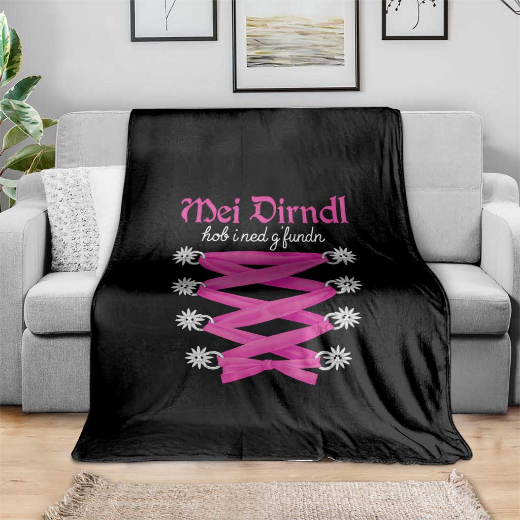 Funny Oktoberfest Corset in Pink Throw Blanket I Have Not Found My Dirndl TS02 Print Your Wear