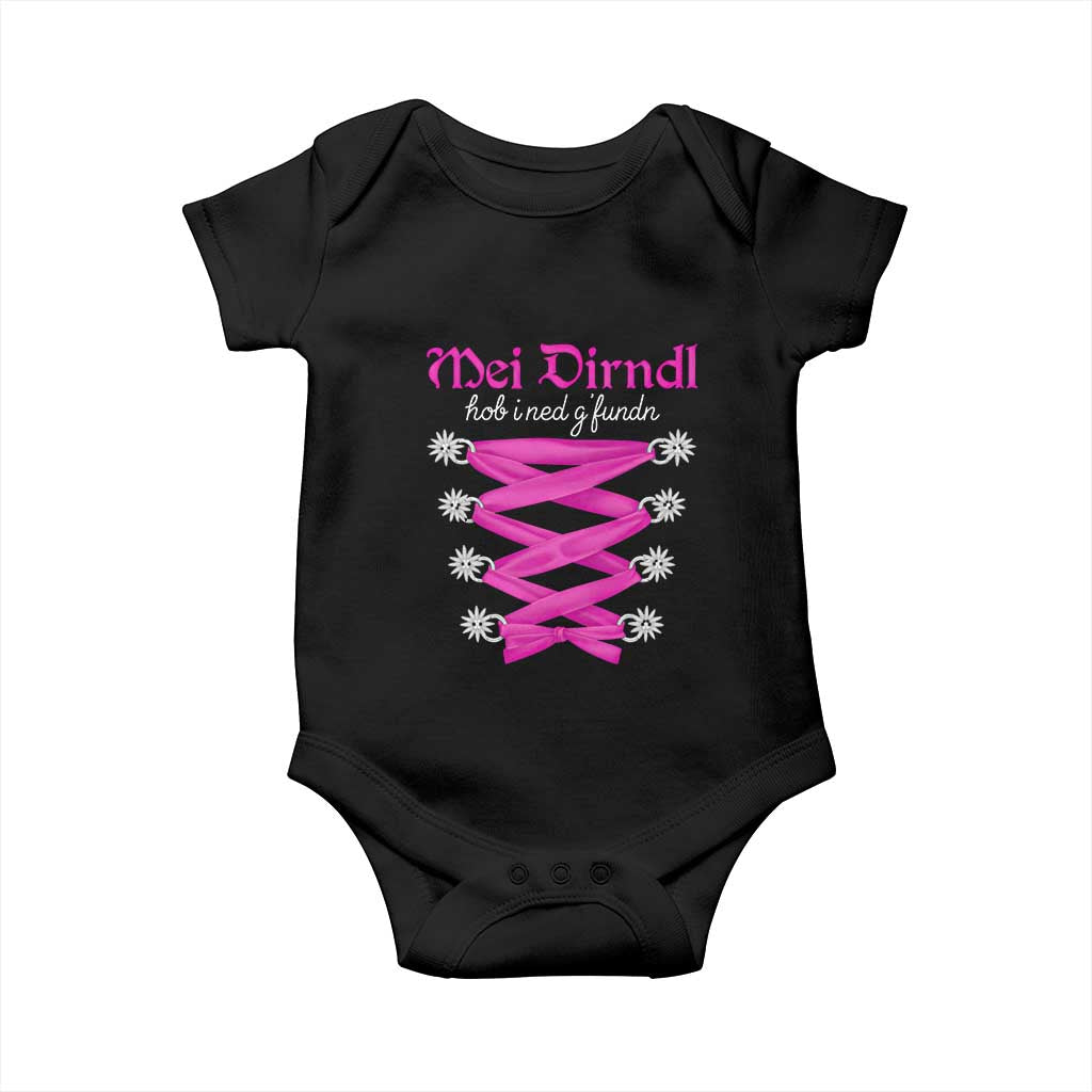 Funny Oktoberfest Corset in Pink Baby Onesie I Have Not Found My Dirndl TS02 Black Print Your Wear