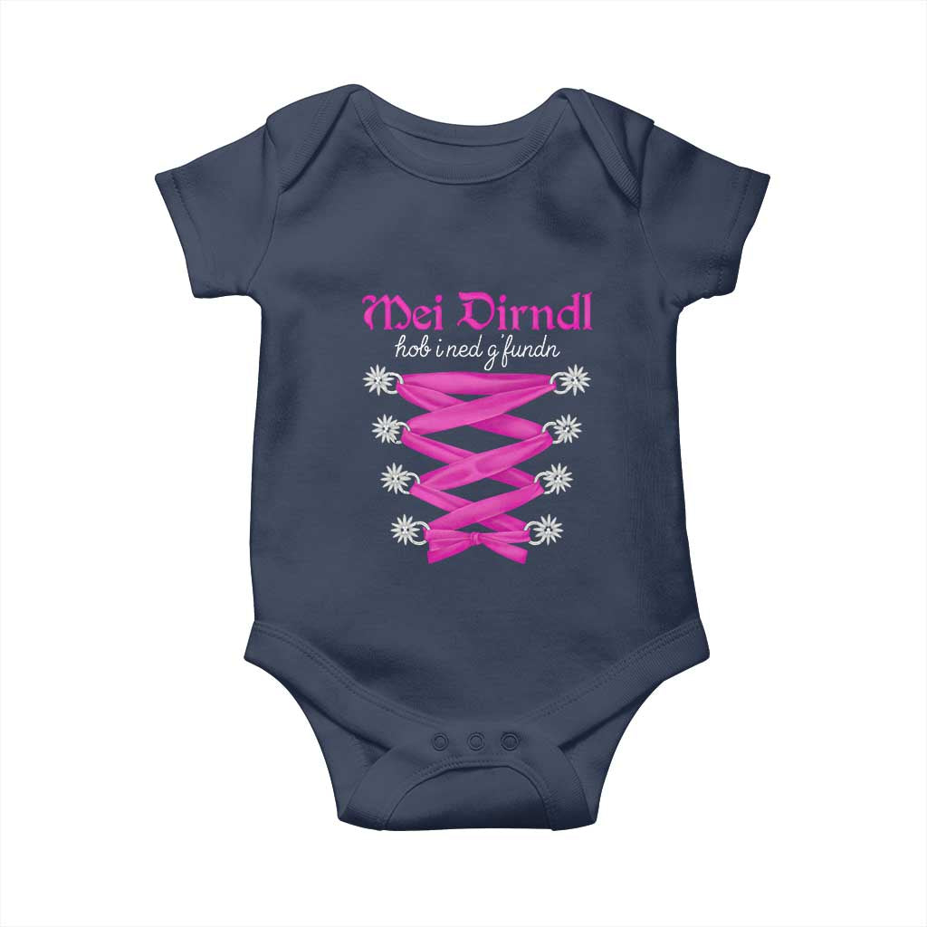 Funny Oktoberfest Corset in Pink Baby Onesie I Have Not Found My Dirndl TS02 Navy Print Your Wear