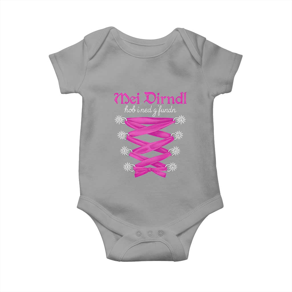 Funny Oktoberfest Corset in Pink Baby Onesie I Have Not Found My Dirndl TS02 Sport Gray Print Your Wear