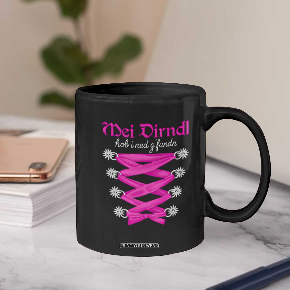 Funny Oktoberfest Corset in Pink Coffee Mug I Have Not Found My Dirndl TS02 Print Your Wear