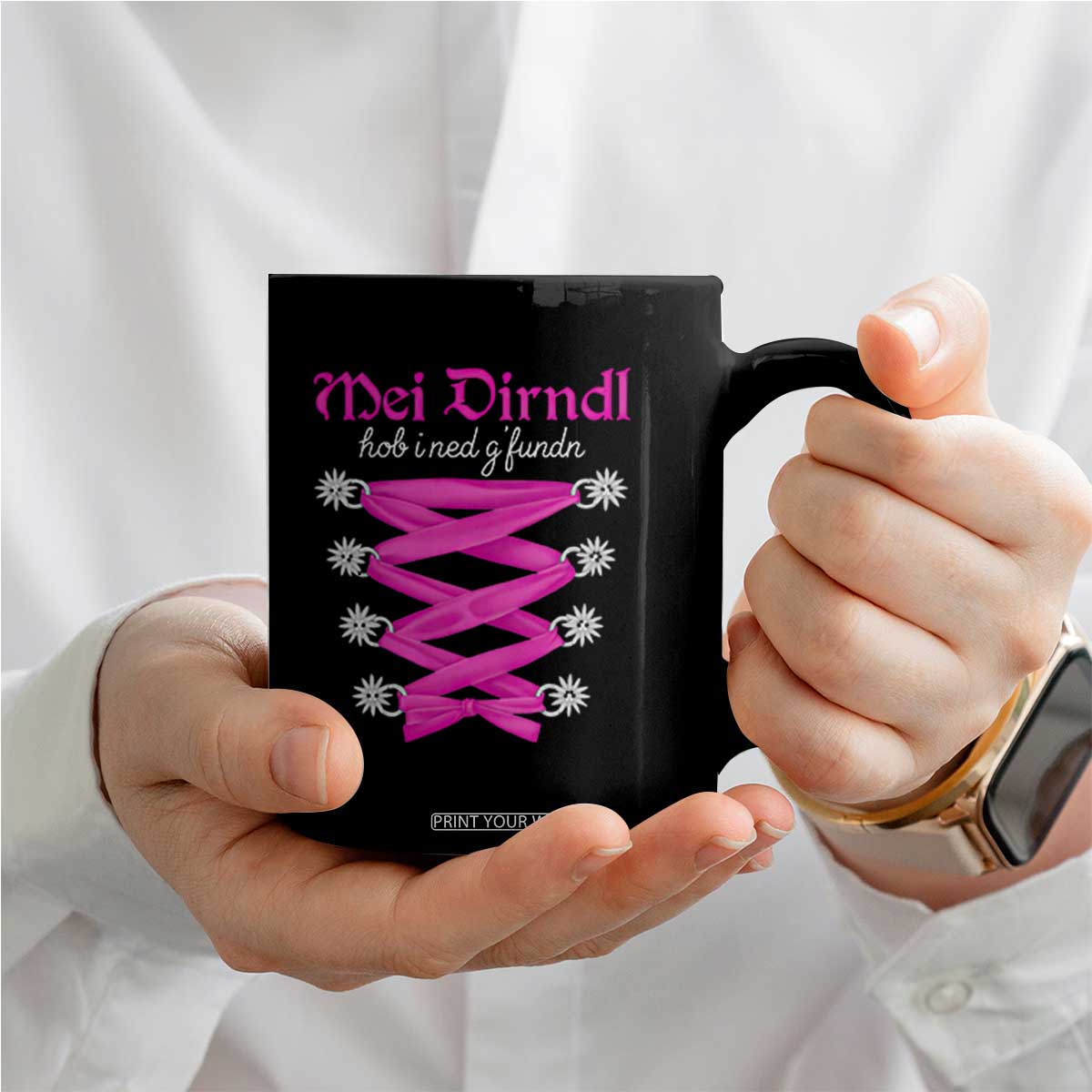 Funny Oktoberfest Corset in Pink Coffee Mug I Have Not Found My Dirndl TS02 Print Your Wear
