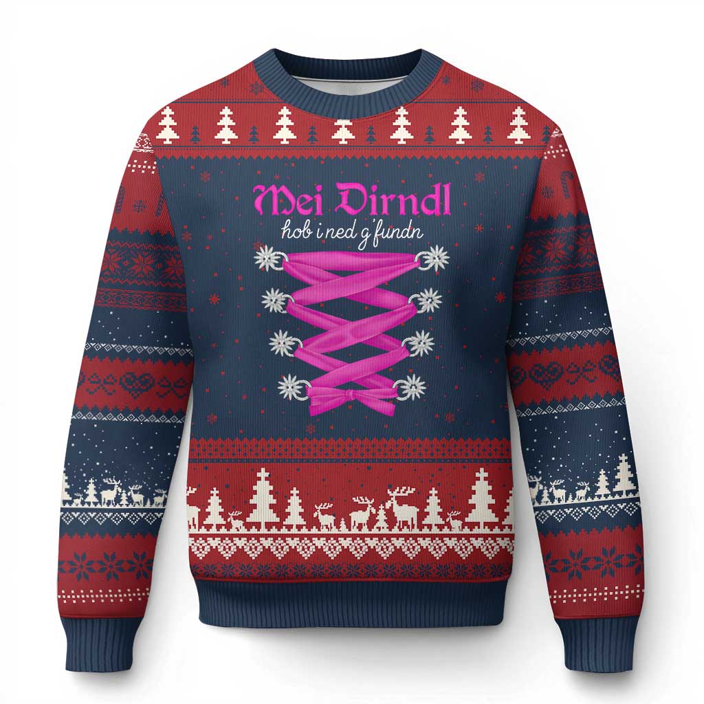 Funny Oktoberfest Corset in Pink Ugly Christmas Sweater I Have Not Found My Dirndl TS02 Navy Red Print Your Wear
