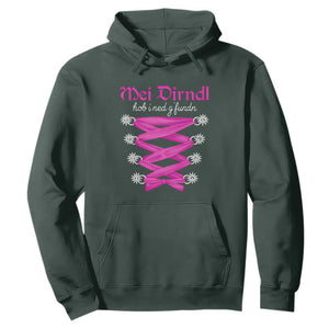 Funny Oktoberfest Corset in Pink Hoodie I Have Not Found My Dirndl TS02 Dark Forest Green Print Your Wear