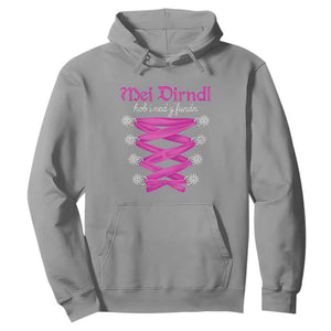 Funny Oktoberfest Corset in Pink Hoodie I Have Not Found My Dirndl TS02 Sport Gray Print Your Wear