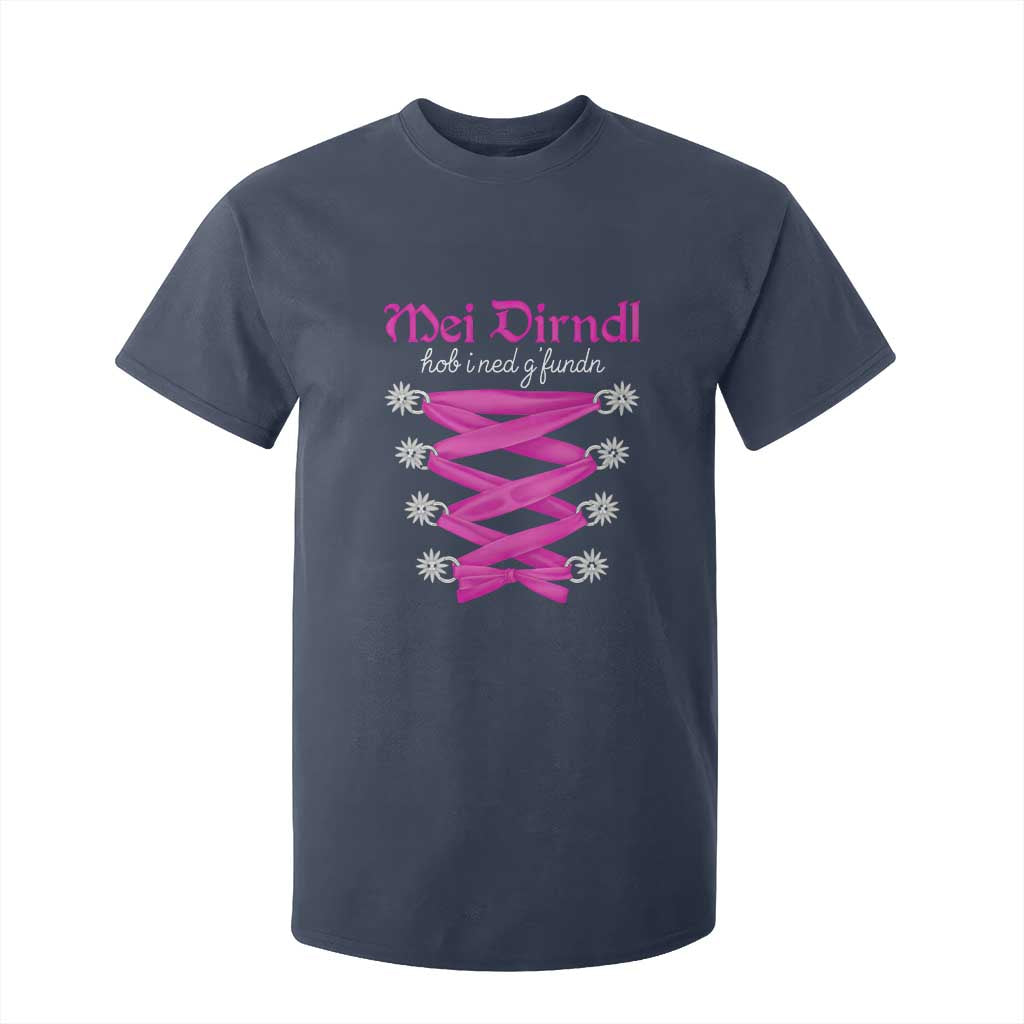 Funny Oktoberfest Corset in Pink T Shirt For Kid I Have Not Found My Dirndl TS02 Navy Print Your Wear