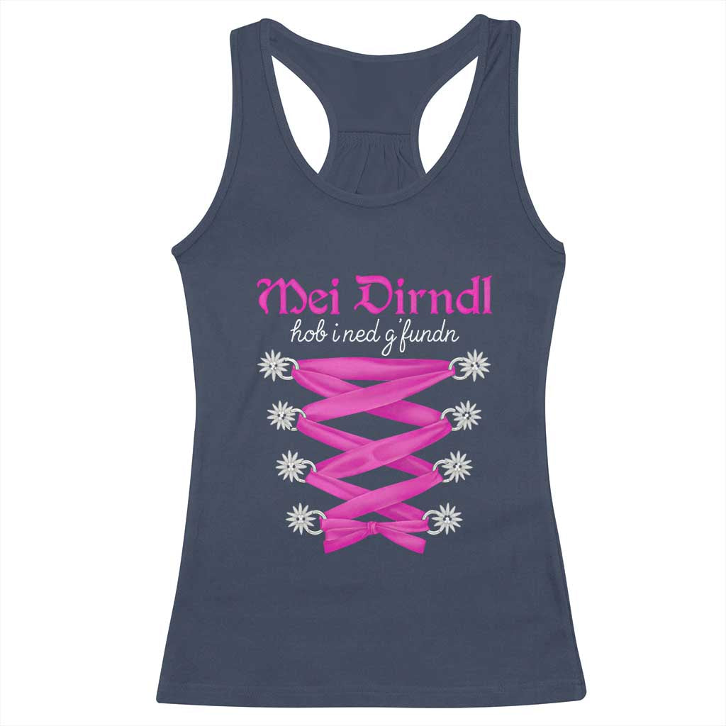 Funny Oktoberfest Corset in Pink Racerback Tank Top I Have Not Found My Dirndl TS02 Navy Print Your Wear