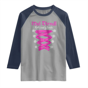Funny Oktoberfest Corset in Pink Raglan Shirt I Have Not Found My Dirndl TS02 Sport Gray Navy Print Your Wear