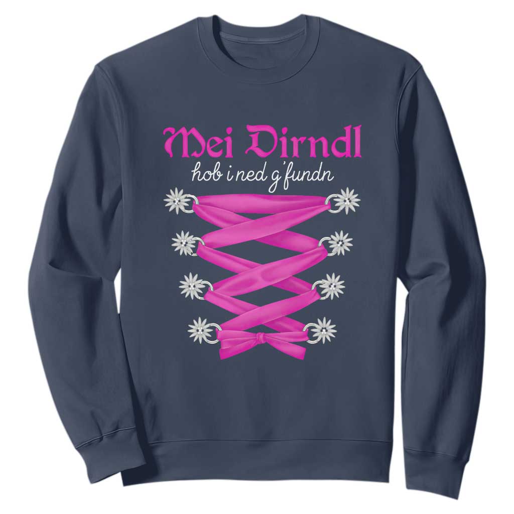 Funny Oktoberfest Corset in Pink Sweatshirt I Have Not Found My Dirndl TS02 Navy Print Your Wear