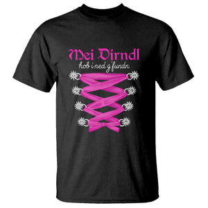 Funny Oktoberfest Corset in Pink T Shirt I Have Not Found My Dirndl TS02 Black Print Your Wear