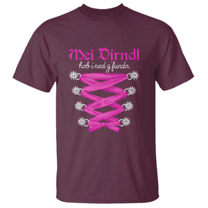 Funny Oktoberfest Corset in Pink T Shirt I Have Not Found My Dirndl TS02 Maroon Print Your Wear