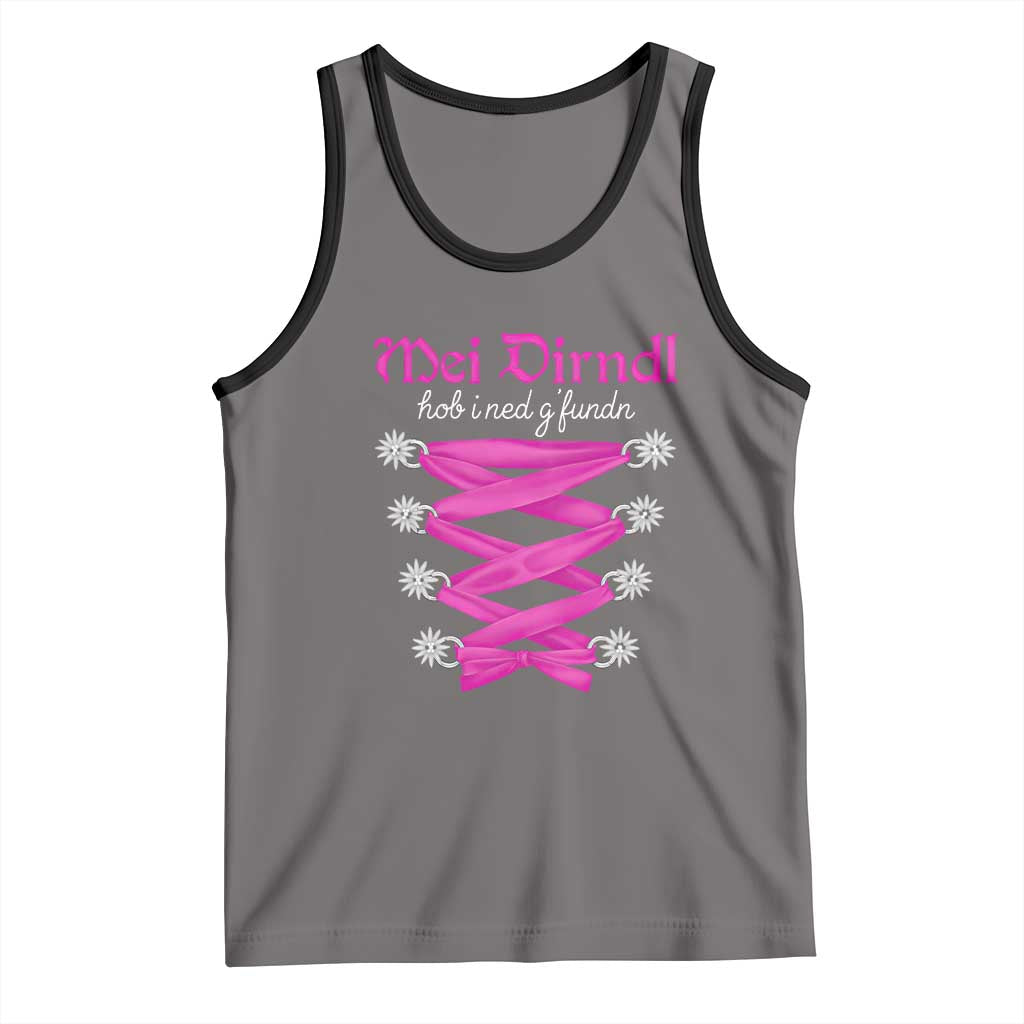 Funny Oktoberfest Corset in Pink Tank Top I Have Not Found My Dirndl TS02 Deep Heather Black Print Your Wear