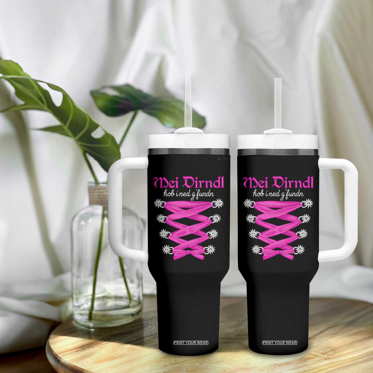 Funny Oktoberfest Corset in Pink Tumbler With Handle I Have Not Found My Dirndl TS02 Print Your Wear