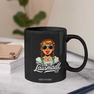 Funny Lausmadl Oktoberfest Coffee Mug Bavarian Girl with Braids Sunnies and Sass TS02 Print Your Wear