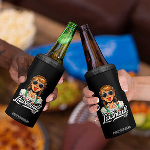 Funny Lausmadl Oktoberfest 4 in 1 Can Cooler Tumbler Bavarian Girl with Braids Sunnies and Sass TS02 Print Your Wear