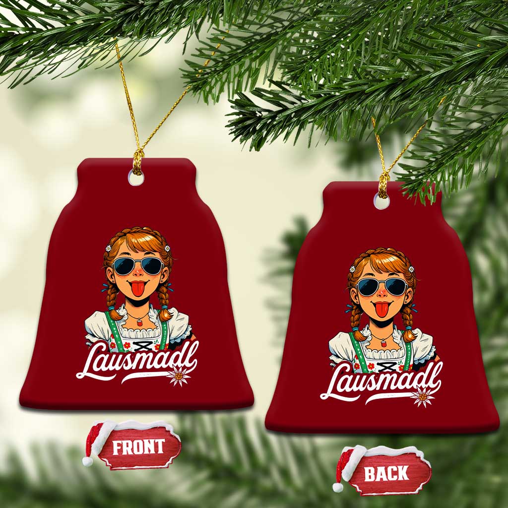 Funny Lausmadl Oktoberfest Ceramic Ornament Bavarian Girl with Braids Sunnies and Sass TS02 Print Your Wear