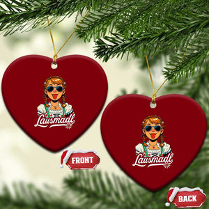 Funny Lausmadl Oktoberfest Ceramic Ornament Bavarian Girl with Braids Sunnies and Sass TS02 Print Your Wear