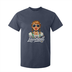 Funny Lausmadl Oktoberfest T Shirt For Kid Bavarian Girl with Braids Sunnies and Sass TS02 Navy Print Your Wear