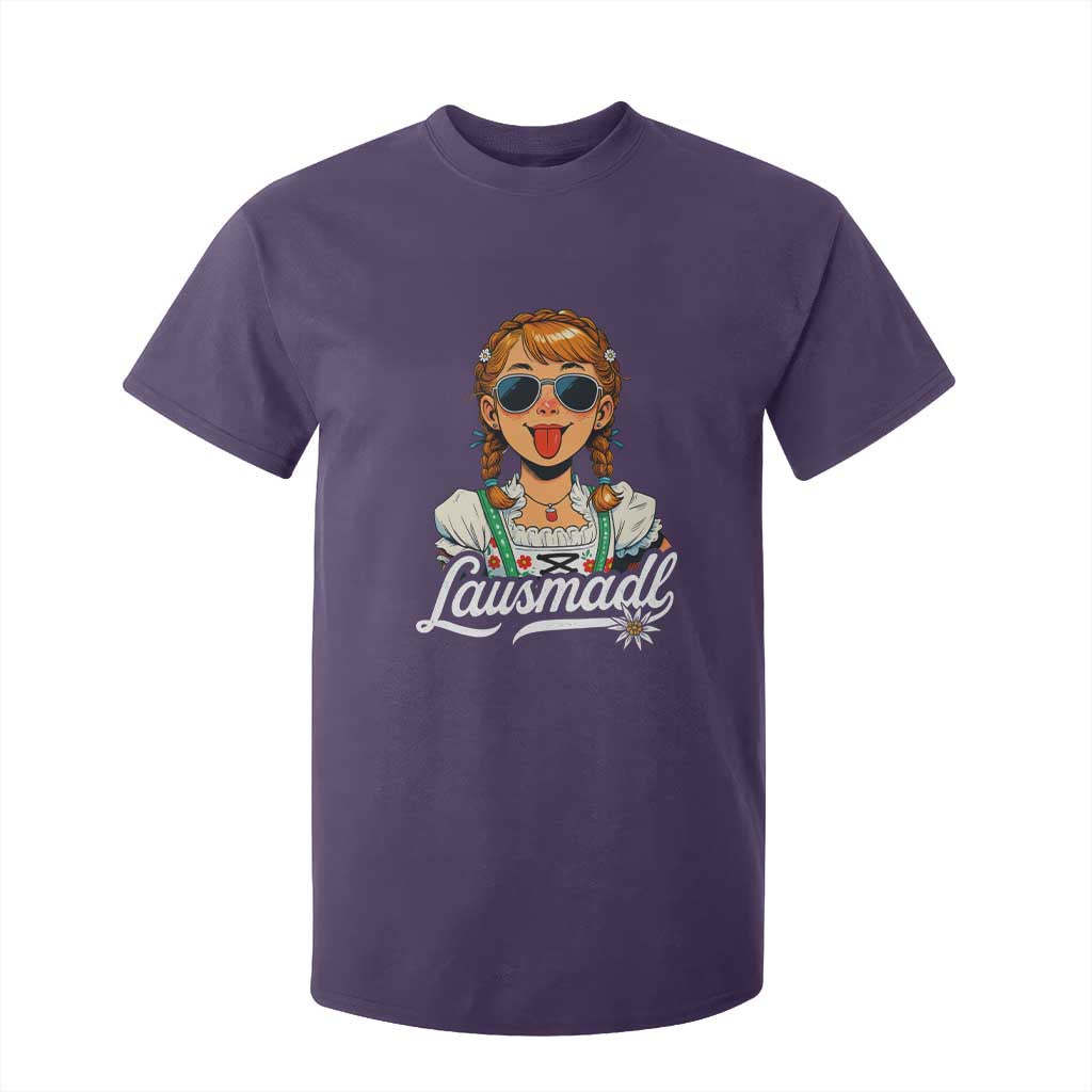 Funny Lausmadl Oktoberfest T Shirt For Kid Bavarian Girl with Braids Sunnies and Sass TS02 Purple Print Your Wear