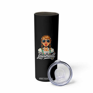Funny Lausmadl Oktoberfest Skinny Tumbler Bavarian Girl with Braids Sunnies and Sass TS02 Print Your Wear