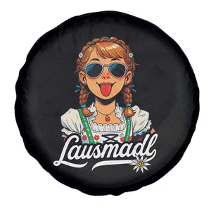 Funny Lausmadl Oktoberfest Spare Tire Cover Bavarian Girl with Braids Sunnies and Sass TS02 Print Your Wear
