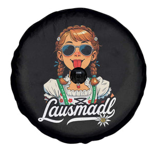 Funny Lausmadl Oktoberfest Spare Tire Cover Bavarian Girl with Braids Sunnies and Sass TS02 Print Your Wear