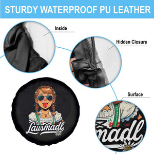 Funny Lausmadl Oktoberfest Spare Tire Cover Bavarian Girl with Braids Sunnies and Sass TS02 Print Your Wear