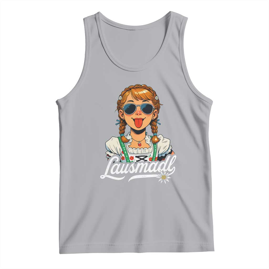 Funny Lausmadl Oktoberfest Tank Top Bavarian Girl with Braids Sunnies and Sass TS02 Athletic Heather Print Your Wear