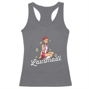 Bavarian Pin Up Girl Lausmadl Racerback Tank Top Oktoberfest Edelweiss Flowers TS02 Charcoal Print Your Wear