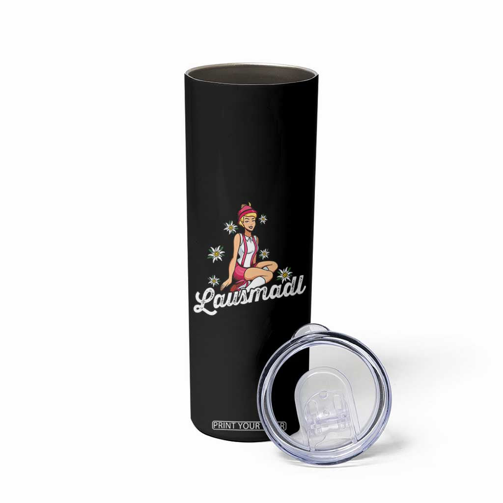 Bavarian Pin Up Girl Lausmadl Skinny Tumbler Oktoberfest Edelweiss Flowers TS02 Print Your Wear