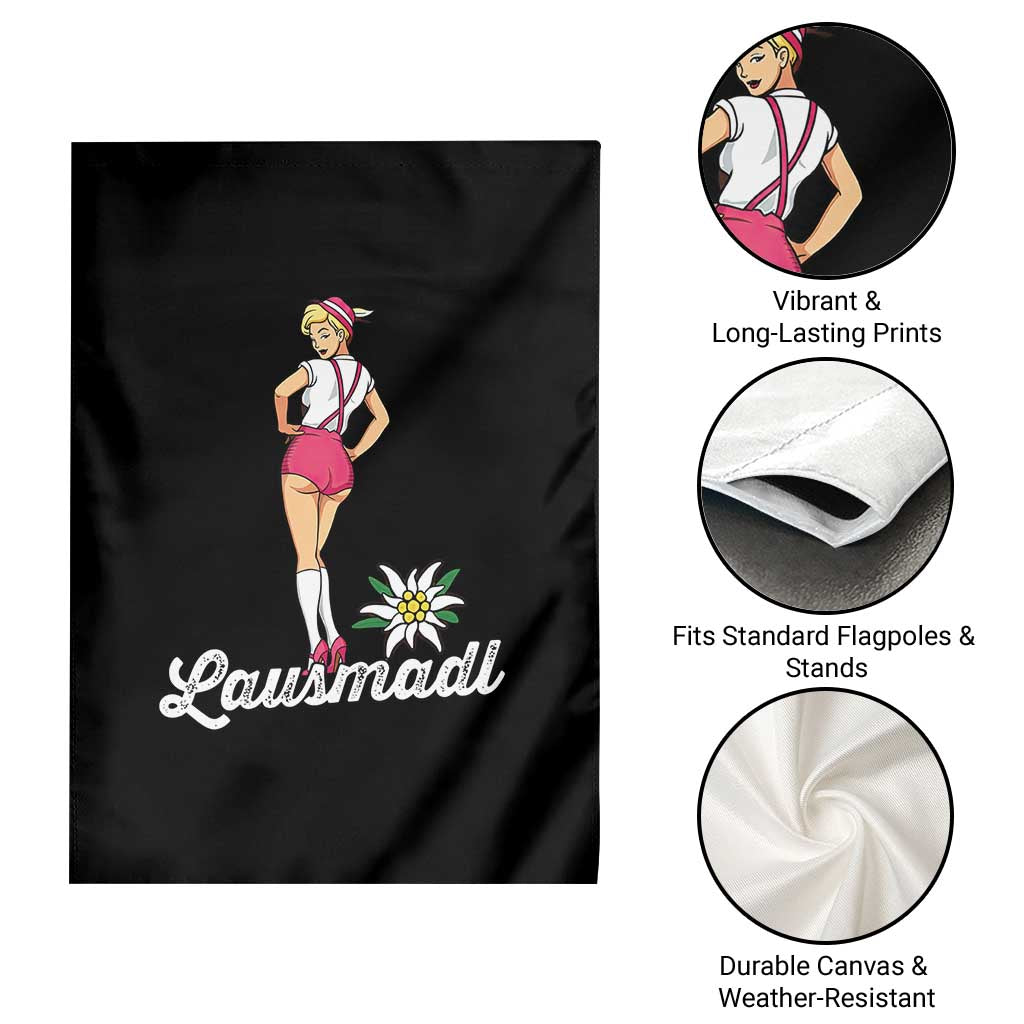 Retro Bavarian Pin Up Girl Lausmadl Garden Flag Oktoberfest Edelweiss Flower TS02 Print Your Wear