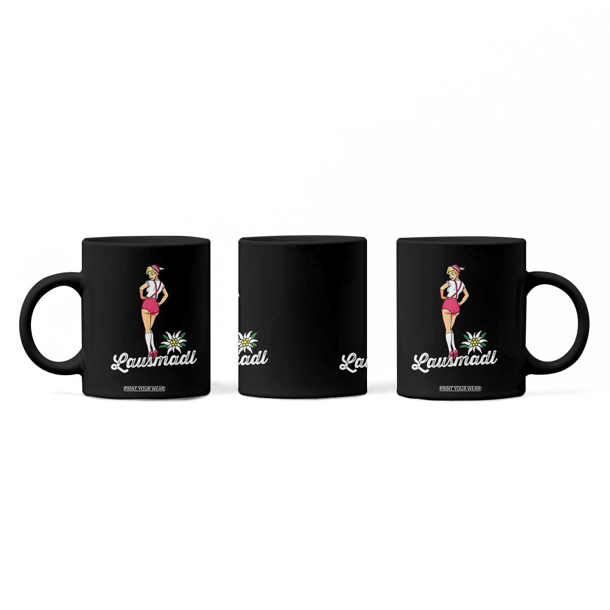 Retro Bavarian Pin Up Girl Lausmadl Coffee Mug Oktoberfest Edelweiss Flower TS02 Print Your Wear